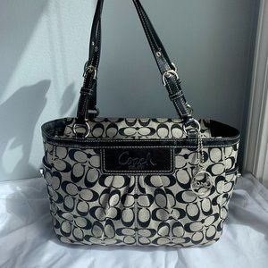 Black Signature Print Coach Purse